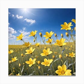 Field Of Yellow Flowers 12 Canvas Print