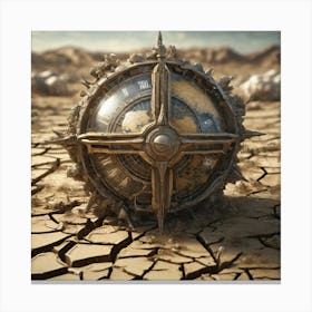 Clock In The Desert 2 Canvas Print