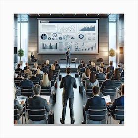 An Image Of A Corporate Seminar In A Modern And Spacious Conference Hall Canvas Print