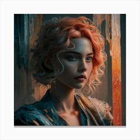 Girl With Pink Hair Canvas Print