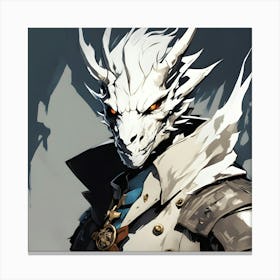 White Dragonborn Canvas Print