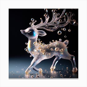 Glass Deer With Bubbles Canvas Print