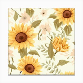 Sunflowers Pastel Colors Canvas Print