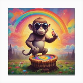 Monkey On A Stump Canvas Print