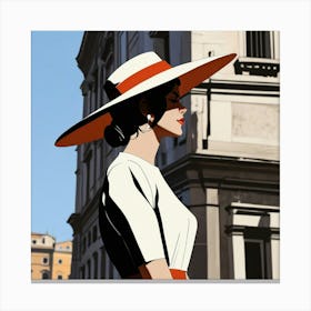 Italian woman in Rome 2 Canvas Print