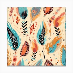 Feathers Seamless Pattern Canvas Print