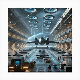 Lunar Horizon Hangar Deck Converted Canvas Print