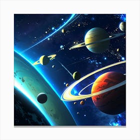 Planets In Space 2 Canvas Print