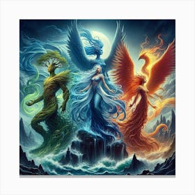 Three Eagles paintings art print Canvas Print