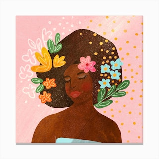 Afro Beauty Square Canvas Print