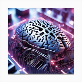 Brain On A Computer 2 Canvas Print