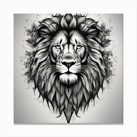 Lion Head Tattoo 4 Canvas Print
