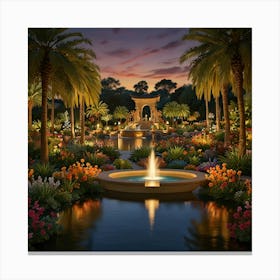 Garden At Dusk 1 Canvas Print