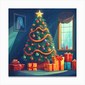 Christmas Tree In The Room Canvas Print