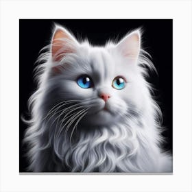 White Cat With Blue Eyes 9 Canvas Print