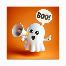 Ghost With Megaphone Canvas Print