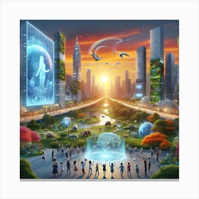 Futuristic Cityscape 6 Canvas Print