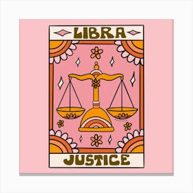 Libra Tarot Card Canvas Print