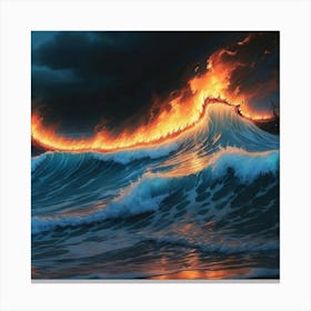 Fire In The Ocean 13 Canvas Print