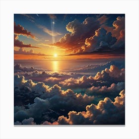 Sunset Over Clouds 2 Canvas Print