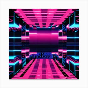 Neon Tunnel - Neon Stock Videos & Royalty-Free Footage Canvas Print