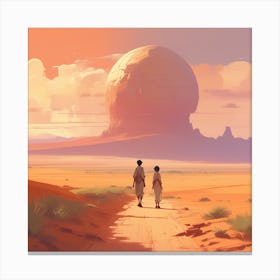 Sahara Countryside Peaceful Landscape Golden Ratio Fake Detail Trending Pixiv Fanbox Acrylic Pal (7) Canvas Print