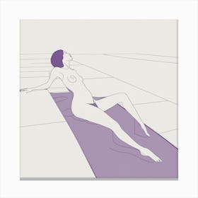 Aphrodisiac, Naked Woman In An Purple Pool, sketch pencil erotic artwork Canvas Print