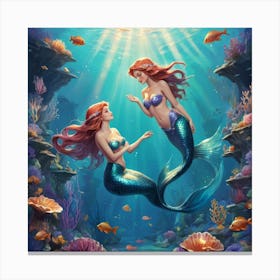 Illustrative Albedo Mermaid Love Art 1 Canvas Print