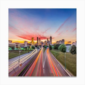 Atlanta Skyline At Sunset Canvas Print