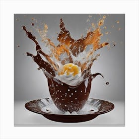 Splashing Chocolate Egg Canvas Print