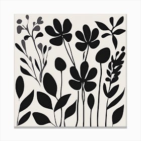 Black And White Flowers Canvas Print