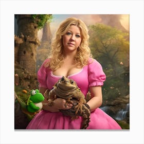 Princess and Dragon Canvas Print