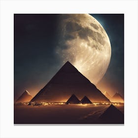 Full Moon Over Pyramids Canvas Print