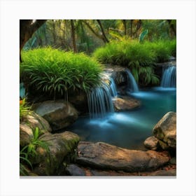 Waterfall In The Jungle Canvas Print