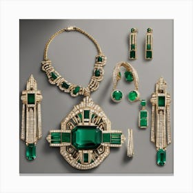 Emerald And Diamond Jewelry Canvas Print