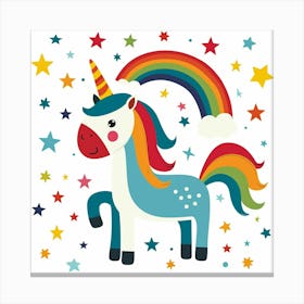 Unicorn With Stars Canvas Print