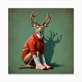 Christmas Deer Canvas Print