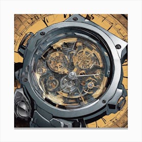 Watch On A Clock Canvas Print