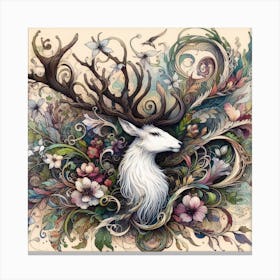 A white stag 3 Canvas Print