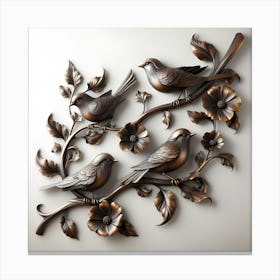 Birds On A Branch Canvas Print