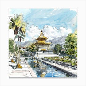 Gold Pagoda Canvas Print