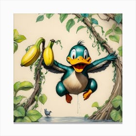 Donald Duck In The Jungle Canvas Print