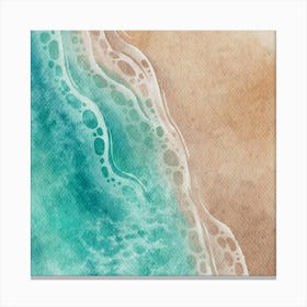 Watercolor Of A Beach Canvas Print