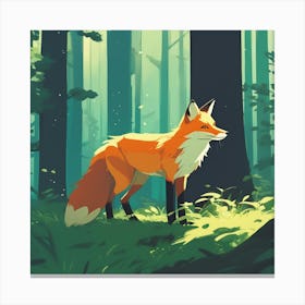 Fox In The Forest 37 Canvas Print