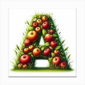 Funny Alpabet - A (Apples) Canvas Print