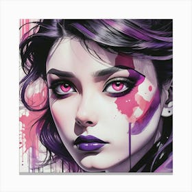 Girl With Purple Eyes Canvas Print