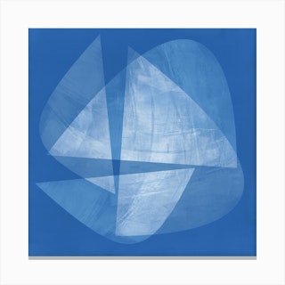 Blueprint Geo 3 Square Canvas Print