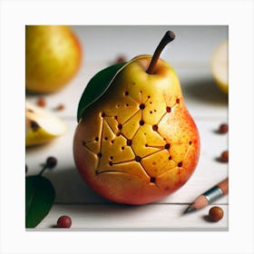 Pears With Constellations Canvas Print