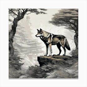 Wolf In The Forest Canvas Print