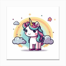 Cute Unicorn 671 Canvas Print